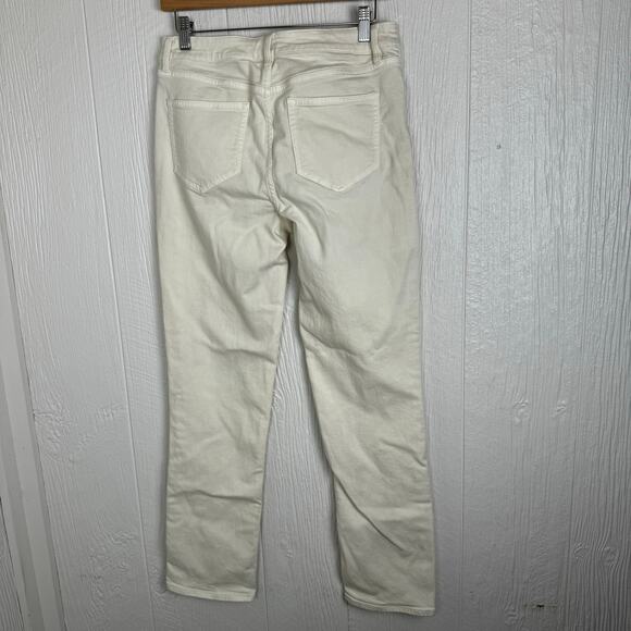 Lands’ End Mid Rise Staight Jean Cream Size 10 Off White Casual Neutral Ivory - Picture 5 of 10